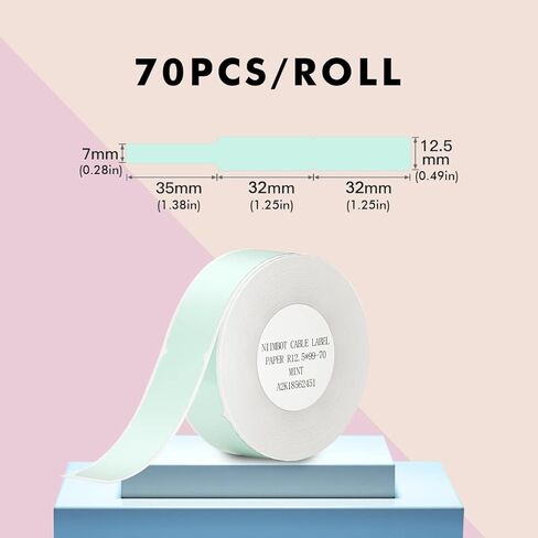 شريط ملصقات متوافق مع NIIMBOT D11 D110 D101، ملصق كابل للمكتب والمنزل مقاوم للماء ومضاد للزيت ومقاوم للخدش مقاس 0.5 بوصة × 3.9 بوصة (كابل نعناعي) in Kuwait