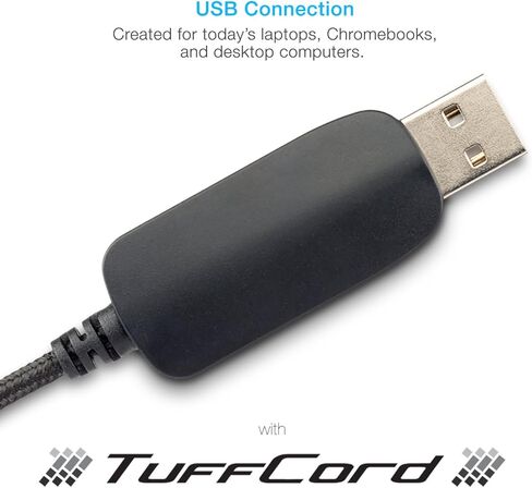سماعة رأس ستيريو Cyber ​​Acoustics USB (AC-6012-20) - 20 حزمة، ميكروفون أحادي الاتجاه مع ذراع مرن للكمبيوتر الشخصي وأجهزة Mac؛ عناصر التحكم في الصوت المضمنة؛ مثالية للفصل الدراسي أو المنزل in Kuwait