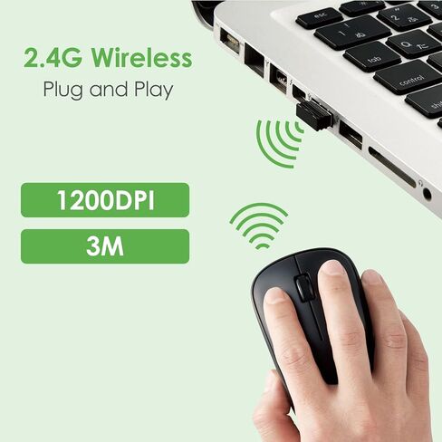 اليكوم ماوس لاسلكي بزر صامت بثلاثة ازرار موفرة للطاقة بلون اسود M-IR07DRSBK in Saudi Arabia