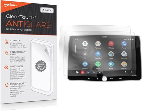 واقي شاشة BoxWave متوافق مع BOSS Audio BE10ACP - ClearTouch Crystal (عبوتان)، غلاف فيلم عالي الدقة - دروع من الخدوش لـ BOSS Audio BE10ACP in Saudi Arabia