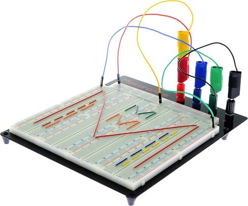 مجموعة أدوات توصيل بريدبورد بدون لحام من Makeronics | 5 قطع من أسلاك توصيل الموز إلى الجامبر + حزمة مربعة ناعمة وخفيفة التشكيل + | مجموعة أسلاك جامبر نحاسية صلبة + 65 قطعة كابلات أسلاك in Kuwait