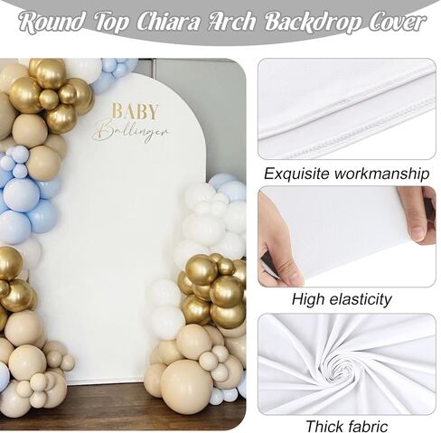 Spandex Fitted Wedding Arch Cover Set of 3 Dusty Rose Arch Backdrop Cover, Round Top Chiara Backdrop Stand Covers for Wedding Birthday Party Baby Shower Banquet Arch Decor (Dusty Rose, 4FT,5FT,6FT) in Saudi Arabia