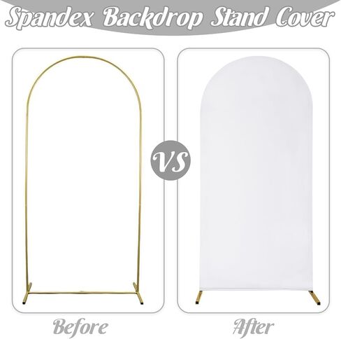 Spandex Fitted Wedding Arch Cover Set of 3 Dusty Rose Arch Backdrop Cover, Round Top Chiara Backdrop Stand Covers for Wedding Birthday Party Baby Shower Banquet Arch Decor (Dusty Rose, 4FT,5FT,6FT) in Saudi Arabia