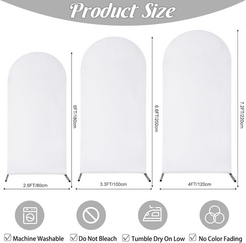 Spandex Fitted Wedding Arch Cover Set of 3 Dusty Rose Arch Backdrop Cover, Round Top Chiara Backdrop Stand Covers for Wedding Birthday Party Baby Shower Banquet Arch Decor (Dusty Rose, 4FT,5FT,6FT) in Saudi Arabia