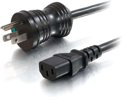 Legrand - C2G Hospital Grade Power Cord, 18 AWG Power Cord, Black Power Cord, 6 Foot Power Cord Replacement with Hospital Grade Coil, 1 Count, C2G 48065 in Saudi Arabia