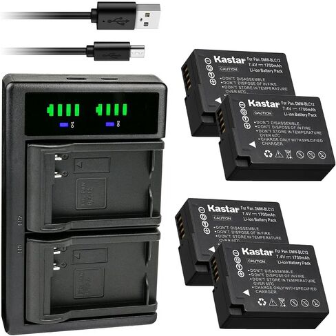 بطارية Kastar 1Pack وشاحن USB LTD2 بديل لباناسونيك Lumix DMC-FZ2000 FZ2000، Lumix DMC-FZ2500 FZ2500، Lumix DMC-G5 DMC-G5K، Lumix DMC-G6 DMC-G6KK، Lumix DMC-G7 DMC-G7HK، Lumix DMC-GH2S in Saudi Arabia