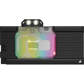 كتلة مائية من Corsair Hydro X Series XG7 RGB 3090 Ti Founders Edition GPU - لـ NVIDIA GeForce RTX 3090 Ti FE (بنية لوحة باردة من النحاس المطلي بالنيكل، تدفق شفاف بالكامل) أسود in Saudi Arabia