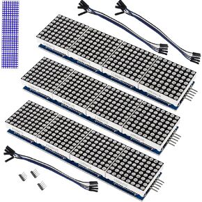 3PCS MAX7219 Dot Matrix Module 32x8 4 in 1 LED Display Modules Drive with 5Pin Wires for Arduino Raspberry Pi, Green in Saudi Arabia