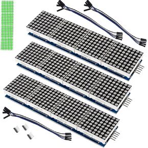3PCS MAX7219 Dot Matrix Module 32x8 4 in 1 LED Display Modules Drive with 5Pin Wires for Arduino Raspberry Pi, Green in Kuwait