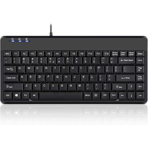 لوحة مفاتيح سلكية USB صغيرة من Perixx PERIBOARD-409U، أسود، تصميم باللغة الإنجليزية الأمريكية in Kuwait