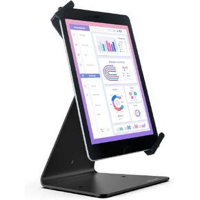 DDSHOW Desktop Anti-Theft Security Kiosk Stand Holder Enclosure for Most 8 to 10.1 Inch,& for 10.2",10.5",10.9",11" iPad with Lock and Key,Flip &360°Rotating Horizontal or Vertical Design… (Black)