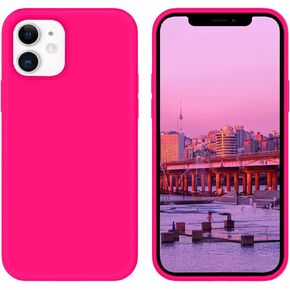 حافظة BENTOBEN iPhone 12/12 Pro، ممتص الصدمات من مطاط السيليكون الناعم، بطانة من الألياف الدقيقة، غطاء واقٍ مقاوم للصدمات، 6.1 بوصة 2020 - وردي فاقع
