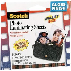 Scotch Self-Sealing Laminating Pouches, 25 Pack, Business Card Size, Great for Gift Tags