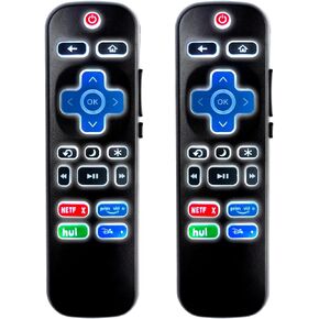 حزمة من 2 جهاز تحكم عن بعد بإضاءة خلفية عالمية لجهاز التحكم عن بعد R-KU-TV، متوافق مع تلفزيون TCL/Hisense/Sharp/Philips/Onn/Element/Insignia/Westinghouse R-KU TV (ليس لـ R-KU Stick/Box) in Kuwait