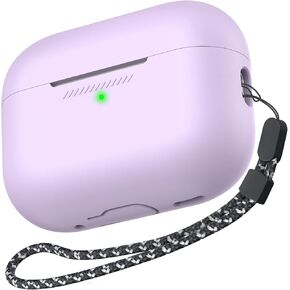 غطاء حماية من السيليكون من AHASTYLE AirPods Pro 2 [مصباح LED أمامي مرئي] متوافق مع AirPods Pro الجيل الثاني (أسود) in Kuwait