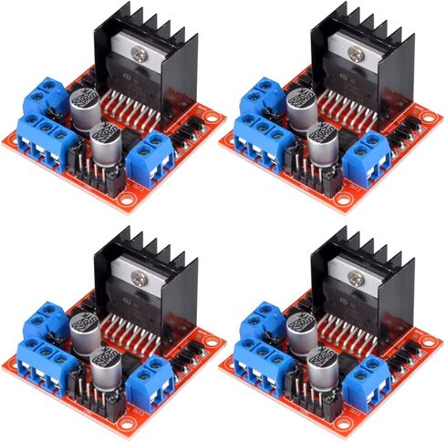 4 قطع L298N H لوحة تحكم لسائق محرك السيارات بخطوات مزدوجة وحدة تحكم تحكم في محرك السيارة النفاثة لتوت العليق باي، سيارة روبوت ذكية، UNO ، Mega2560 in Kuwait