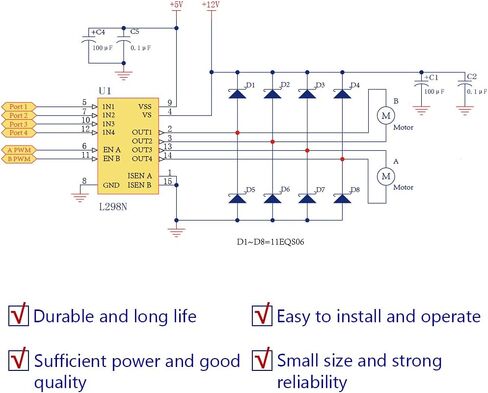 4 قطع L298N H لوحة تحكم لسائق محرك السيارات بخطوات مزدوجة وحدة تحكم تحكم في محرك السيارة النفاثة لتوت العليق باي، سيارة روبوت ذكية، UNO ، Mega2560 in Kuwait