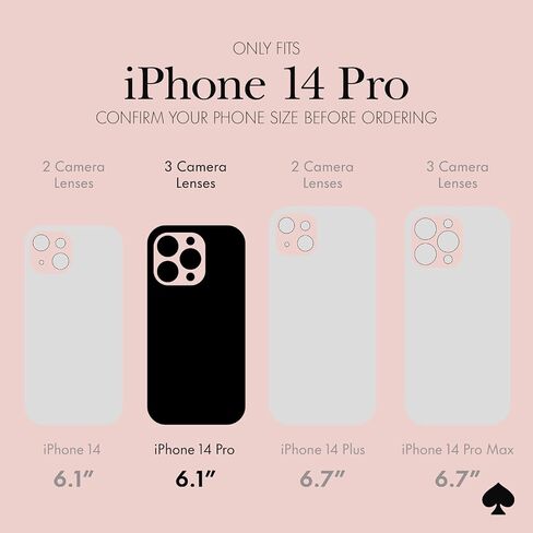 Kate Spade New York iPhone 14 Pro Case, Compatible with Wireless Charging - Hollyhock Floral in Saudi Arabia