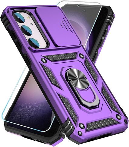 SunStory for Samsung Galaxy S23 Case with HD Screen Protector & Kickstand & Slide Camera Cover,[Not for S23 Plus or S23 Plus] [ Military-Grade ] Protective for Samsung S23 5G (6.1",2023) (Black) in Kuwait
