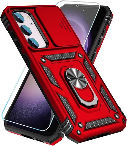 SunStory for Samsung Galaxy S23 Case with HD Screen Protector & Kickstand & Slide Camera Cover,[Not for S23 Plus or S23 Plus] [ Military-Grade ] Protective for Samsung S23 5G (6.1",2023) (Black) in Kuwait