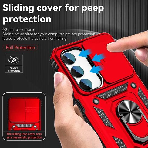 SunStory for Samsung Galaxy S23 Case with HD Screen Protector & Kickstand & Slide Camera Cover,[Not for S23 Plus or S23 Plus] [ Military-Grade ] Protective for Samsung S23 5G (6.1",2023) (Black) in Kuwait