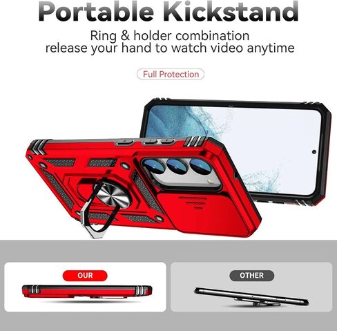 SunStory for Samsung Galaxy S23 Case with HD Screen Protector & Kickstand & Slide Camera Cover,[Not for S23 Plus or S23 Plus] [ Military-Grade ] Protective for Samsung S23 5G (6.1",2023) (Black) in Kuwait
