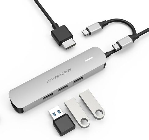 محور HyperDrive Tube 6 في 1 USB-C - رمادي in Kuwait