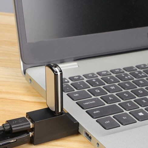 موزع USB 90 درجة مقسم 3 منافذ USB 3.0 محمول لنقل البيانات بسرعة عالية للكمبيوتر واللاب توب وذاكرة فلاش USB من شانفيلو، اسود in Saudi Arabia