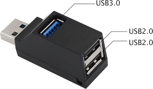 موزع USB 90 درجة مقسم 3 منافذ USB 3.0 محمول لنقل البيانات بسرعة عالية للكمبيوتر واللاب توب وذاكرة فلاش USB من شانفيلو، اسود in Saudi Arabia