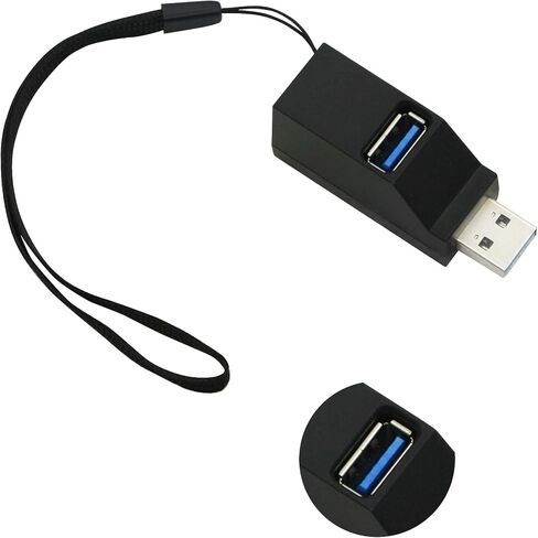 موزع USB 90 درجة مقسم 3 منافذ USB 3.0 محمول لنقل البيانات بسرعة عالية للكمبيوتر واللاب توب وذاكرة فلاش USB من شانفيلو، اسود in Saudi Arabia