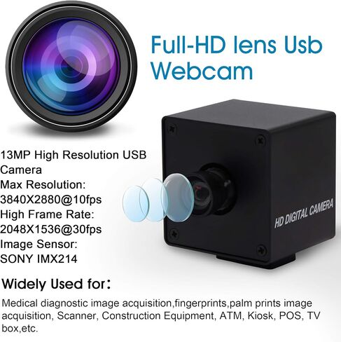 13mp Wide Angle USB Camera with Microphone for Computer Wide angle Webcam in Saudi Arabia