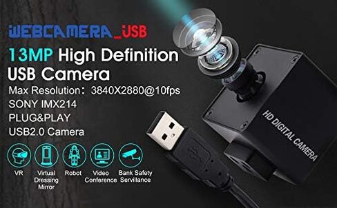 13mp Wide Angle USB Camera with Microphone for Computer Wide angle Webcam in Saudi Arabia