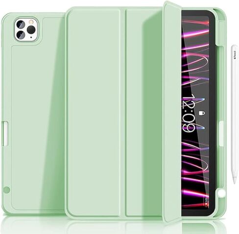 حافظة Gahwa الجديدة لجهاز iPad Pro مقاس 11 بوصة 2022 (الجيل الرابع)/2021 (الجيل الثالث)/2020 (الجيل الثاني)/2018 (الجيل الأول) مع حامل أقلام الرصاص، حافظة iPad الذكية مع خاصية النوم/الاستيقاظ التلقائي [يدعم معرف اللمس وقلم الرصاص من الجيل الثاني الشحن] (أ in Kuwait