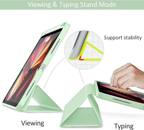 حافظة Gahwa الجديدة لجهاز iPad Pro مقاس 11 بوصة 2022 (الجيل الرابع)/2021 (الجيل الثالث)/2020 (الجيل الثاني)/2018 (الجيل الأول) مع حامل أقلام الرصاص، حافظة iPad الذكية مع خاصية النوم/الاستيقاظ التلقائي [يدعم معرف اللمس وقلم الرصاص من الجيل الثاني الشحن] (أ in Kuwait
