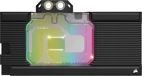 كتلة مائية من Corsair Hydro X Series XG7 RGB 3090 Ti Founders Edition GPU - لـ NVIDIA GeForce RTX 3090 Ti FE (بنية لوحة باردة من النحاس المطلي بالنيكل، تدفق شفاف بالكامل) أسود in Saudi Arabia
