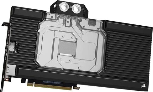 كتلة مائية من Corsair Hydro X Series XG7 RGB 3090 Ti Founders Edition GPU - لـ NVIDIA GeForce RTX 3090 Ti FE (بنية لوحة باردة من النحاس المطلي بالنيكل، تدفق شفاف بالكامل) أسود in Saudi Arabia