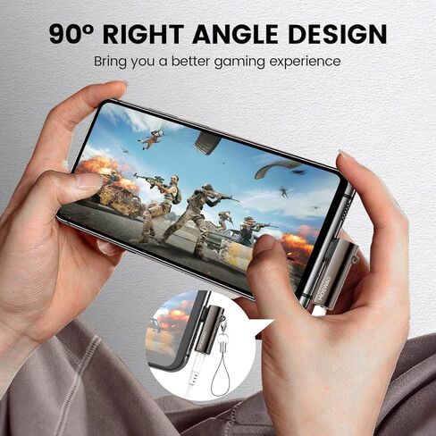 محول سماعة الرأس MOSWAG USB C إلى 3.5 مم من النوع C بزاوية يمين Aux Mic Audio Dongle من سبائك الزنك متوافق مع iPhone 15 Plus Samsung Galaxy S23 S22، Huawei P50/40، Mate 40/30 in Kuwait