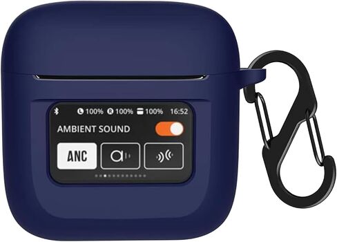 حافظة سيليكون VAEKNVG لسماعات JBL Tour Pro 2 Earbuds 2023، غطاء واقي مقاوم للصدمات مع ملحقات حلقة تسلق (شفاف) in Saudi Arabia