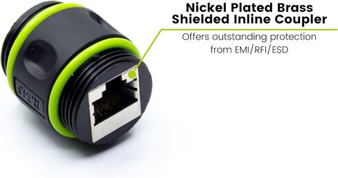 trueCABLE Cat6 Waterproof Inline Coupler, Shielded (STP), IP68 Rated, PoE++ (4PPoE), ANSI/TIA 568-2.D Cat6 Channel Compliant, Female to Female RJ45 Couplers, 2 Pack in Saudi Arabia