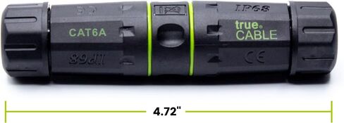 trueCABLE Cat6 Waterproof Inline Coupler, Shielded (STP), IP68 Rated, PoE++ (4PPoE), ANSI/TIA 568-2.D Cat6 Channel Compliant, Female to Female RJ45 Couplers, 2 Pack in Saudi Arabia