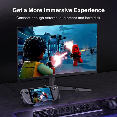 ايفانكي قاعدة ستيم ديك مع مصدر طاقة 60 واط، قاعدة شحن 6 في 1 لسطح البخار مع HDMI 2.0 4K عند 60 هرتز، جيجابت ايثرنت، 3 USB-A 3.0 وشحن 45 واط متوافق مع صمام ستريم ديك HB0603 in Kuwait