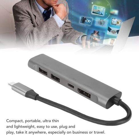 Vikye USB C Hub USB C إلى DisplayPort محول 5 في 1 محطة إرساء in Kuwait
