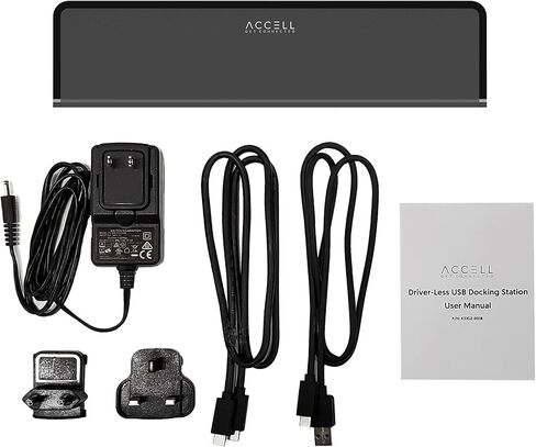 Accell InstantView USB-C 4K Docking Station - 2 HDMI, 3 USB 3.1 Gen 2 10 Gbps, Gigabit Ethernet and Audio Ports Compatible with Microsoft Windows, MacBooks, Chromebooks, and Android. in Kuwait