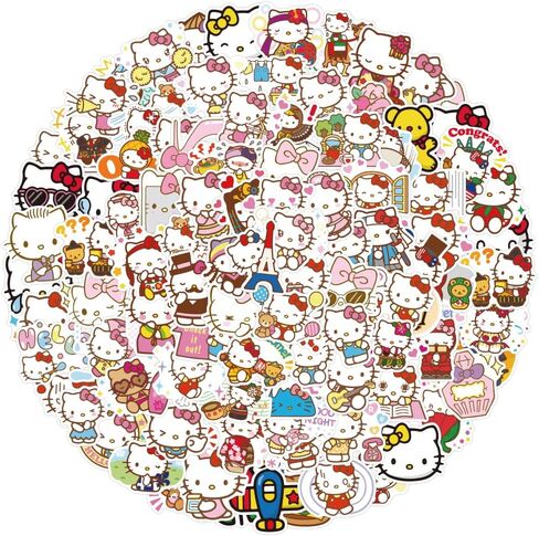 LOVELYLIFE 100pcs Pink Cat Stickers Vinyl Waterproof Stickers for Kids Teens Adults for Journaling Hydroflask Water Bottle Luggage Skateboard Bumper Computer Laptop Phone Case Stickers and Decals Decor (pink-KTmao) in Kuwait