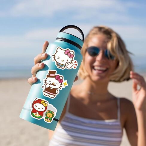 LOVELYLIFE 100pcs Pink Cat Stickers Vinyl Waterproof Stickers for Kids Teens Adults for Journaling Hydroflask Water Bottle Luggage Skateboard Bumper Computer Laptop Phone Case Stickers and Decals Decor (pink-KTmao) in Kuwait