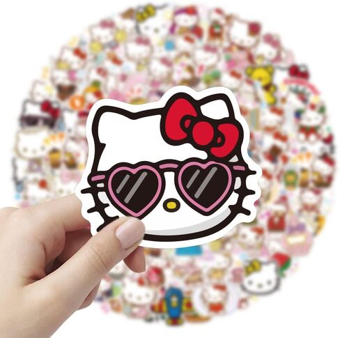 LOVELYLIFE 100pcs Pink Cat Stickers Vinyl Waterproof Stickers for Kids Teens Adults for Journaling Hydroflask Water Bottle Luggage Skateboard Bumper Computer Laptop Phone Case Stickers and Decals Decor (pink-KTmao) in Kuwait