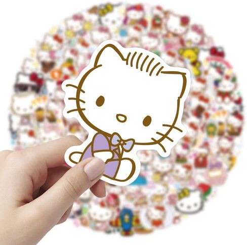 LOVELYLIFE 100pcs Pink Cat Stickers Vinyl Waterproof Stickers for Kids Teens Adults for Journaling Hydroflask Water Bottle Luggage Skateboard Bumper Computer Laptop Phone Case Stickers and Decals Decor (pink-KTmao) in Kuwait