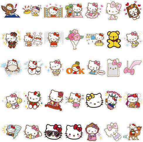 LOVELYLIFE 100pcs Pink Cat Stickers Vinyl Waterproof Stickers for Kids Teens Adults for Journaling Hydroflask Water Bottle Luggage Skateboard Bumper Computer Laptop Phone Case Stickers and Decals Decor (pink-KTmao) in Kuwait