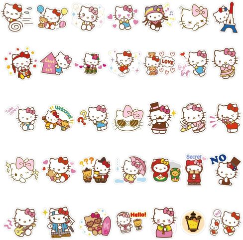 LOVELYLIFE 100pcs Pink Cat Stickers Vinyl Waterproof Stickers for Kids Teens Adults for Journaling Hydroflask Water Bottle Luggage Skateboard Bumper Computer Laptop Phone Case Stickers and Decals Decor (pink-KTmao) in Kuwait