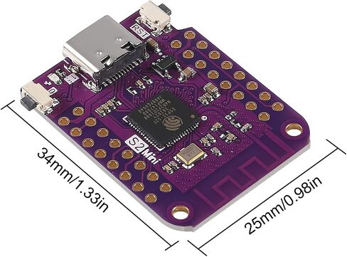 DIANN 5pcs ESP32 S2 Mini V1.0.0 WiFi IOT Board Based ESP32-S2FN4R2 ESP32-S2 4MB Flash 2MB PSRAM MicroPython Type-C USB in Kuwait